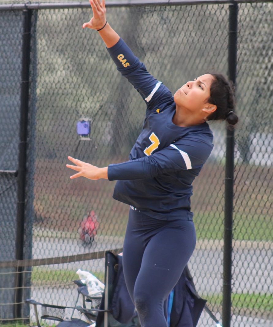 Valentina Rodriguez and her Gaston College teammate Cristina Rotola won their pairs match on Tuesday at two-time SAC champion Tusculum.