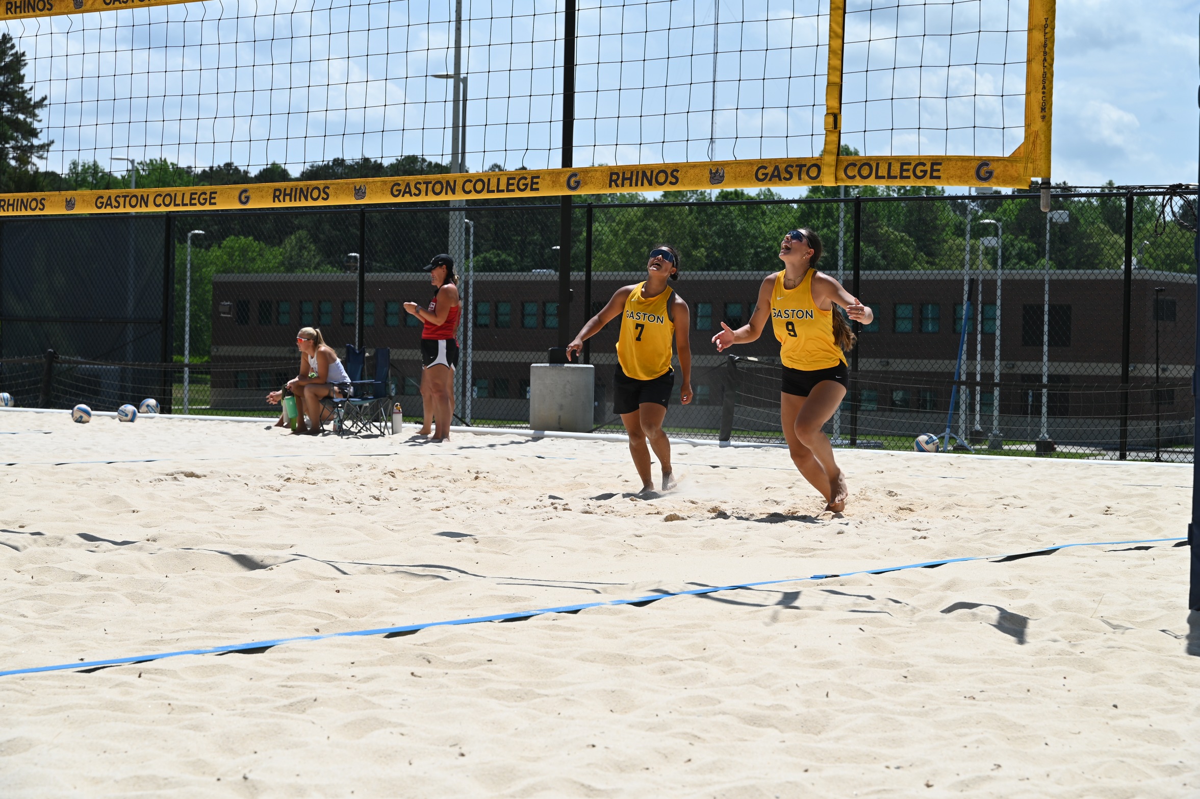 Valentin Rodriguez (left) and Cristina Rotola won three matches at the NJCAA national championships in Huntsville, Ala.