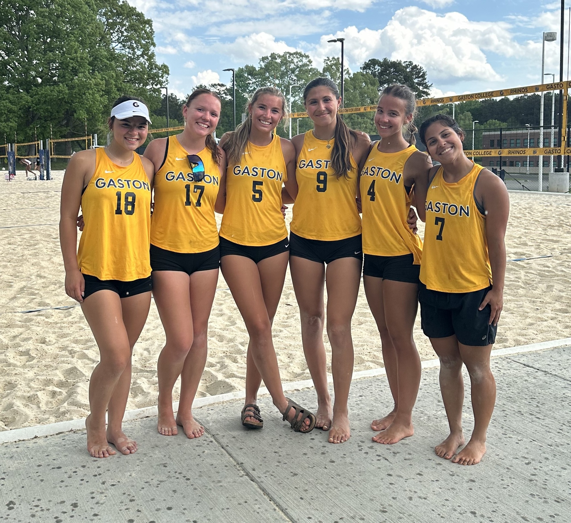 Gaston College's Region 10 beach volleyball championships lineup.