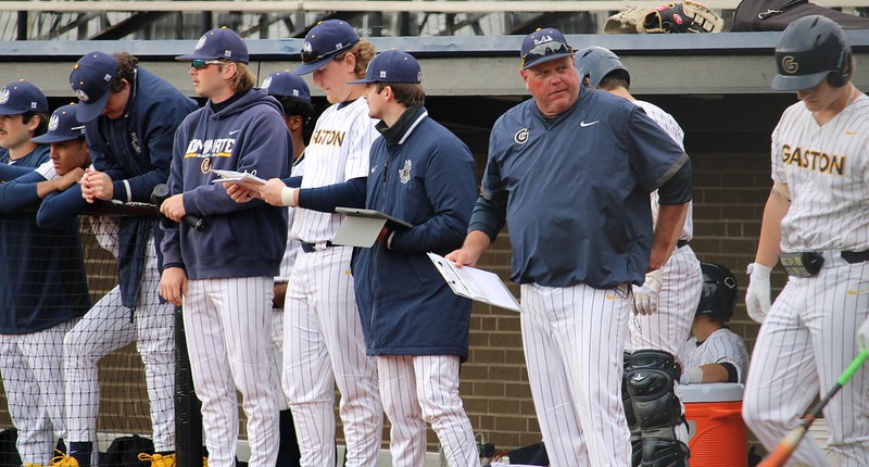 Gaston College coach Shohn Doty (second from right) was honored with NJCAA World Series Sportsmanship Award after last week's 5th-place finish.