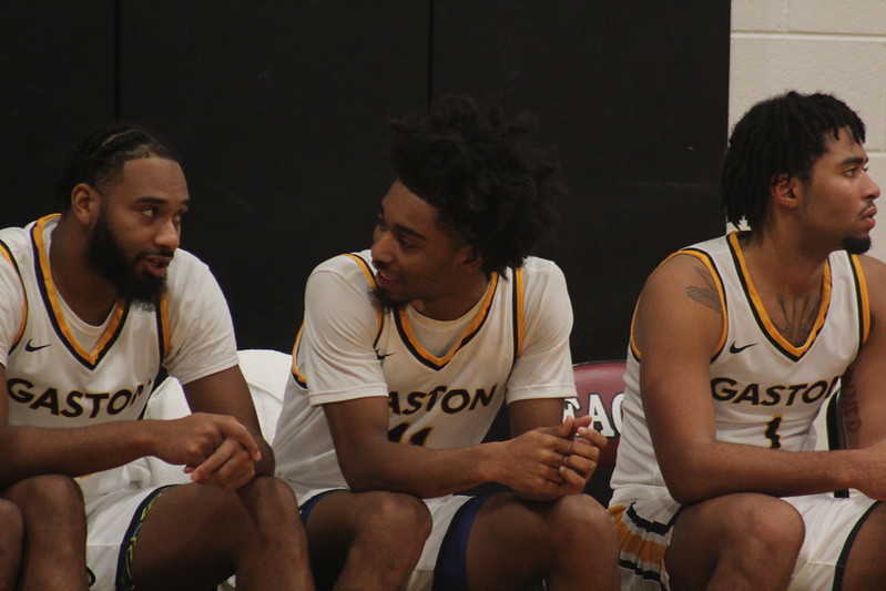 Gaston College will look to improve in the 2022-23 season behind returnees like, from left to right, Dedrick Givens, DaMarco Watson and Joshua Johnson. [Calvin Craig photo]