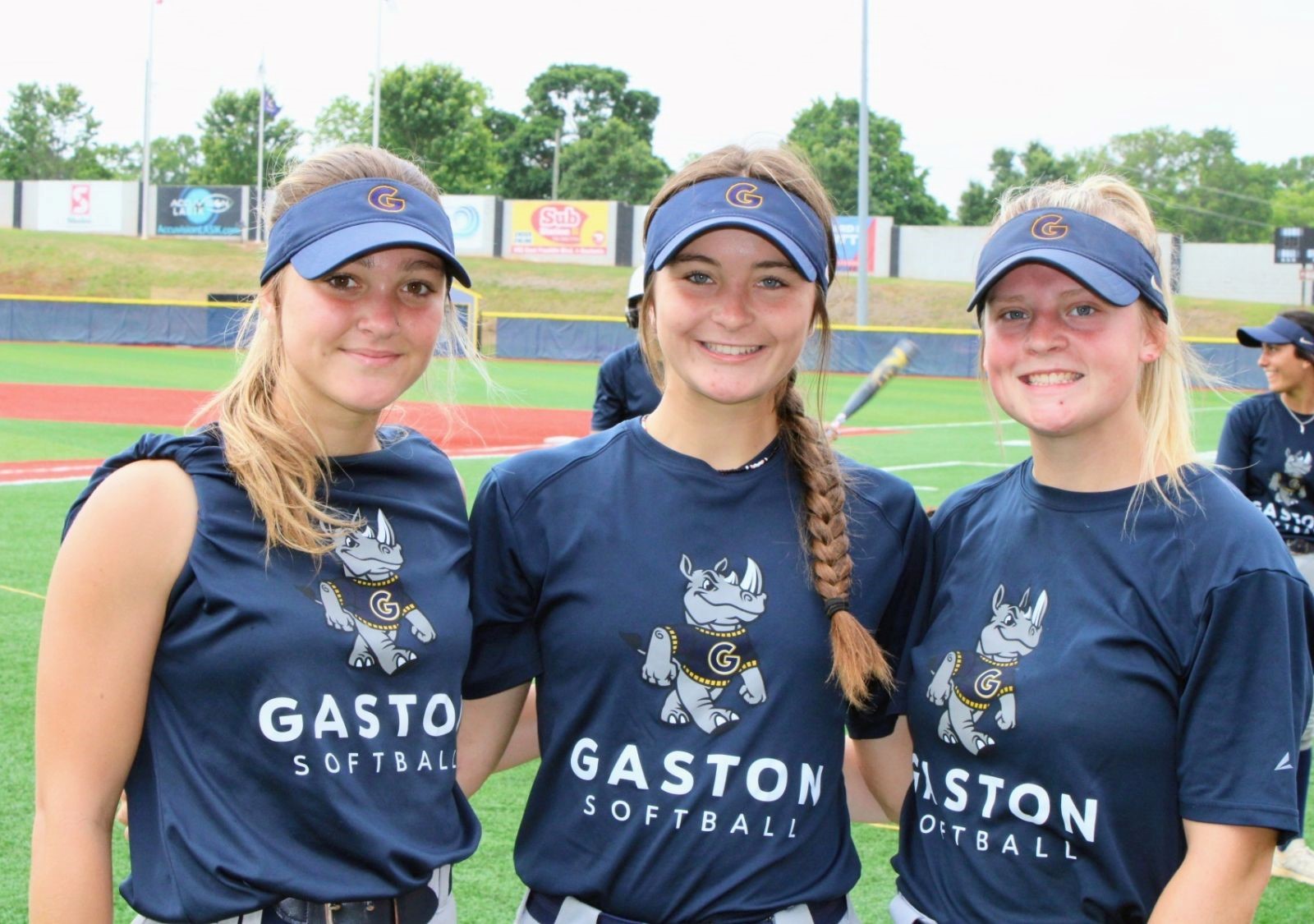 Gaston College's "Concord Connection" from left to right - catcher Gracie Brown, pitcher/outfielder Brantleigh Parrott and third baseman Haylee Salter