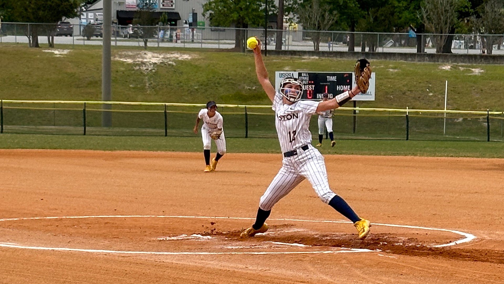 Brantleigh Parrott about to fire a pitch during the 2-0 Region 10 championship game over Monroe, N.Y. on May 6.