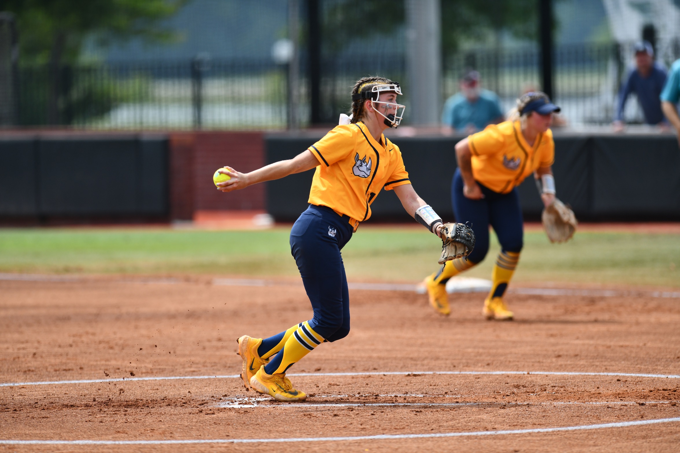 Gaston College's Brantleigh Parrott fires a pitch during the NJCAA World Series in Oxford, Ala.