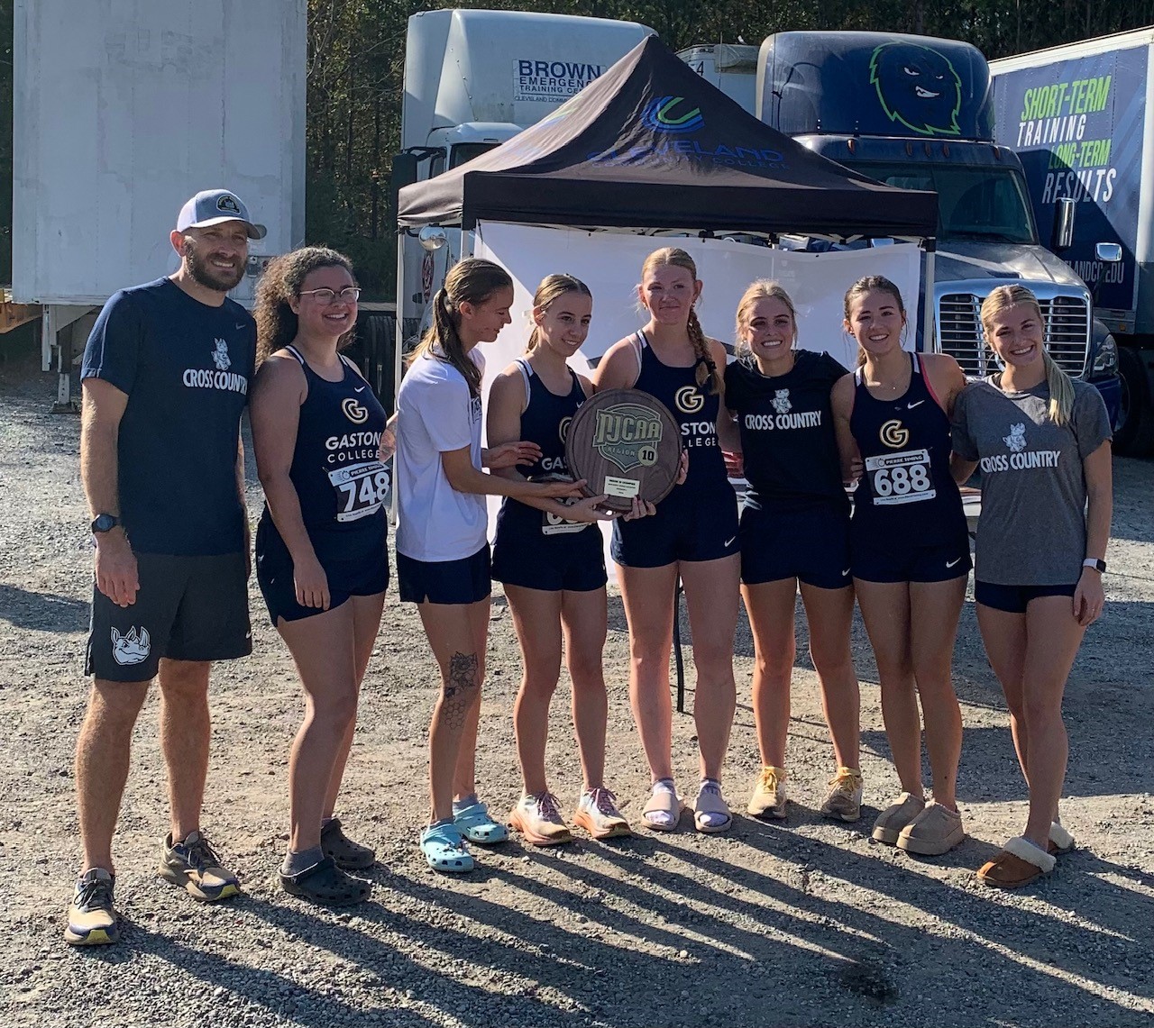 Gaston College's women's cross country team won the school's first Region 10 championship last fall in Shelby.