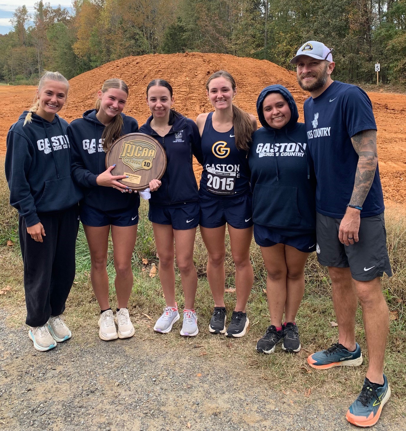 Gaston College's 2025 Region 10 women's cross country team.